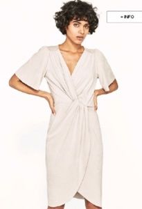 Faux suede dress with front knot